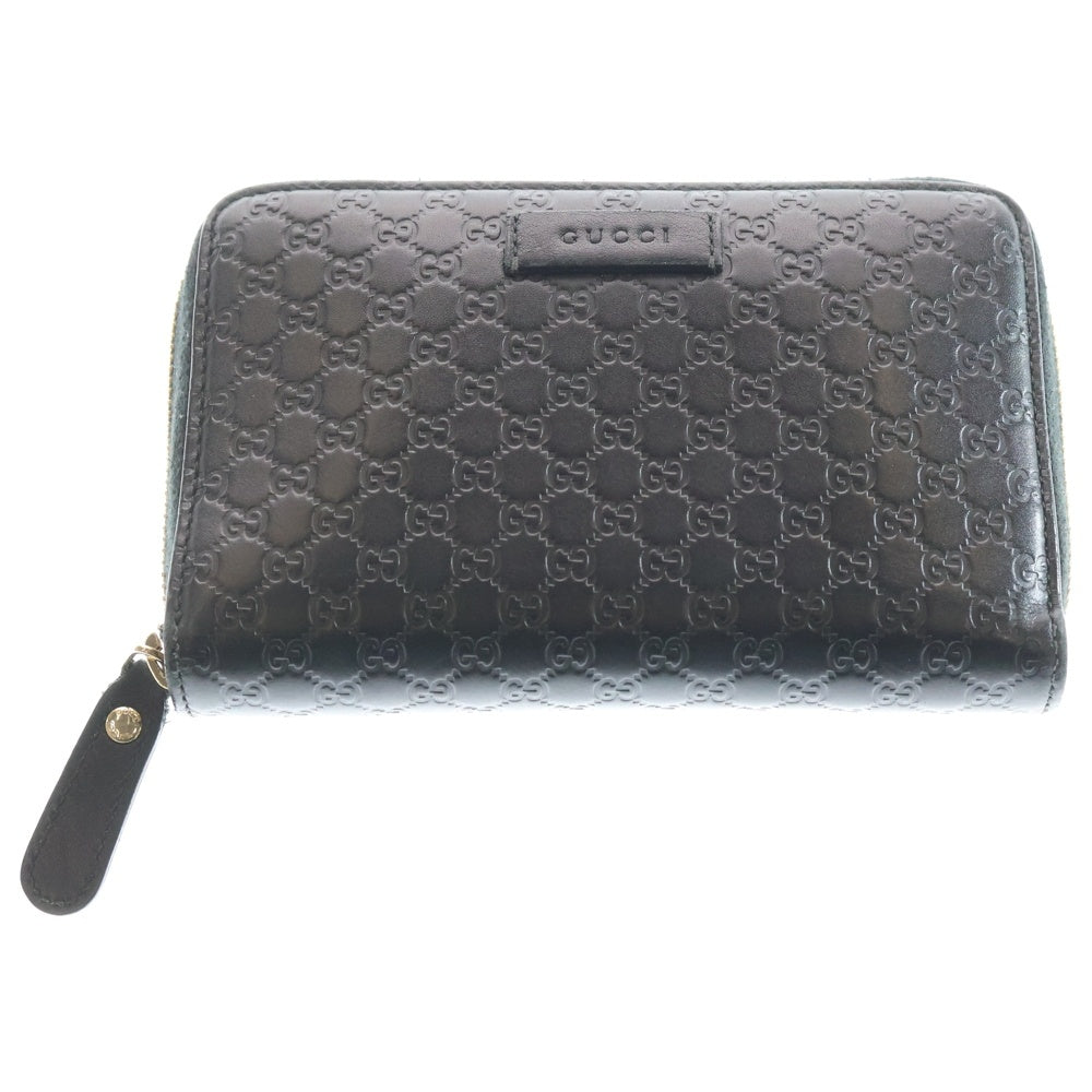 GUCCI(グッチ) GGロゴ ラウンドファスナー レザー コンパクトウォレット 財布 ブラック 449423 レディース