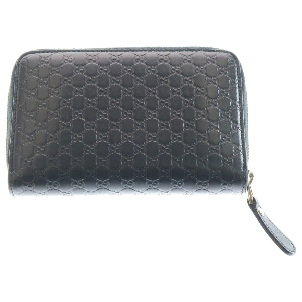 GUCCI(グッチ) GGロゴ ラウンドファスナー レザー コンパクトウォレット 財布 ブラック 449423 レディース