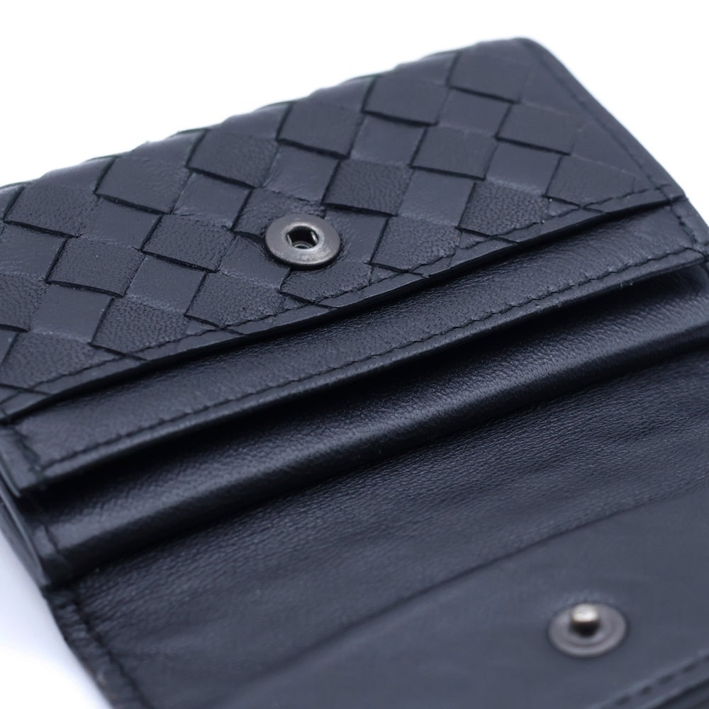 BOTTEGA VENETA(ボッテガヴェネタ) イントレチャート レザー コインケース コンパクトウォレット ブラック