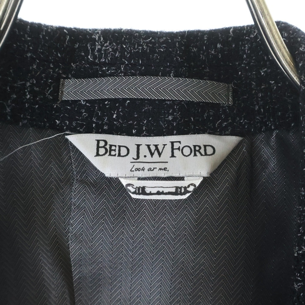 BED J.W. FORD(ベッドフォード) 2B ウール ロングジャケット ブラック