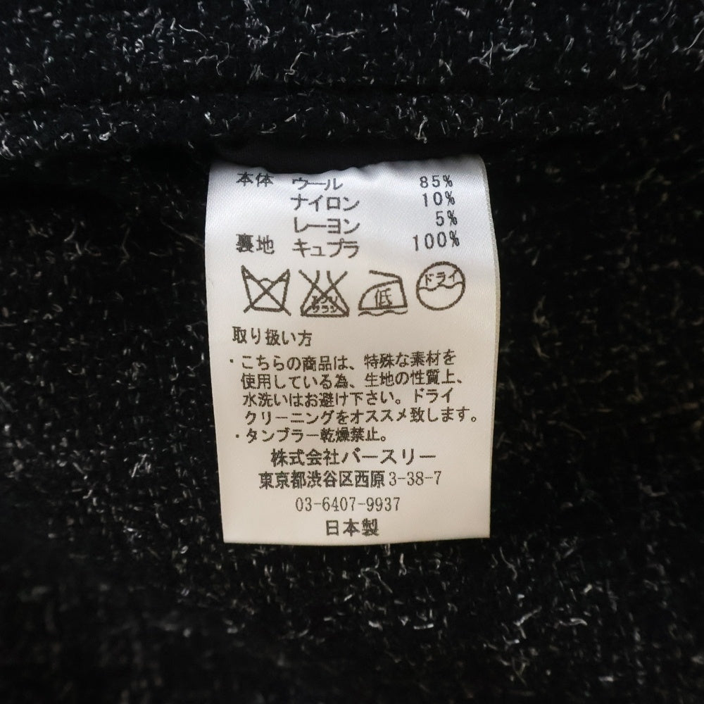 BED J.W. FORD(ベッドフォード) 2B ウール ロングジャケット ブラック