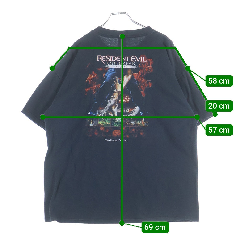 VINTAGE(ヴィンテージ) CAPCOM RESIDENTEVIL カプコン レジデント イービル 両面プリント 半袖Tシャツ カットソー ブラック