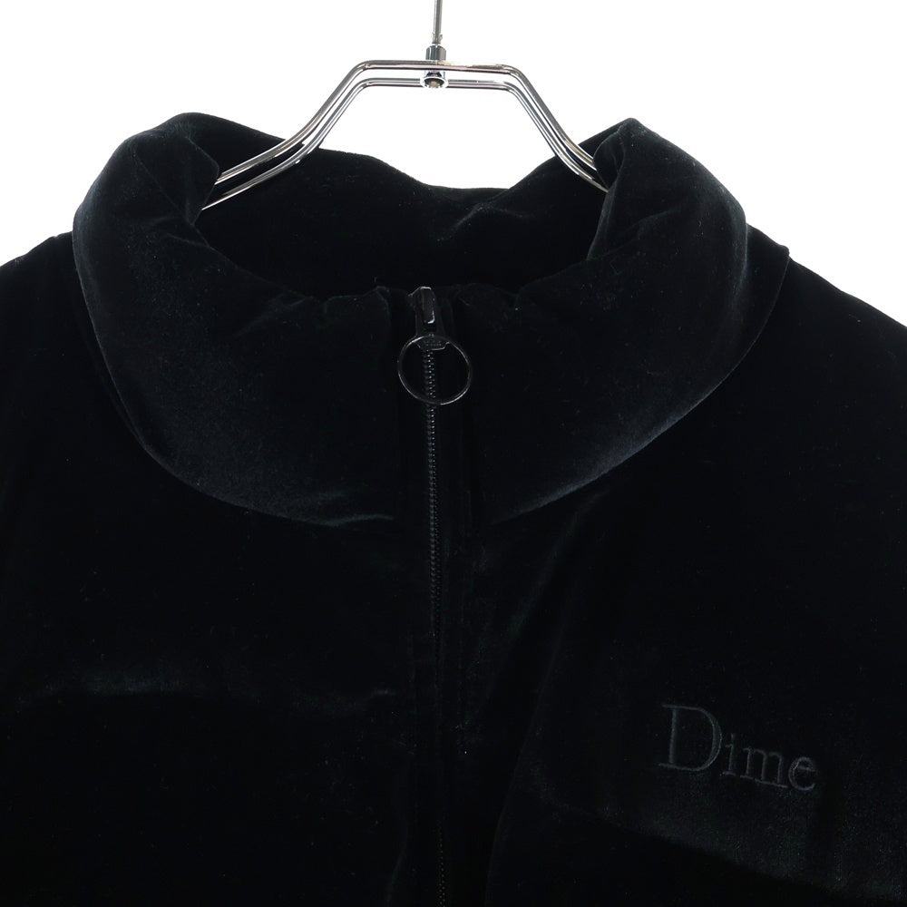Dime(ダイム) VELVET QUILTED PUFFER ベルベット キルテッド パファー ジップアップ ダウンジャケット ブラック