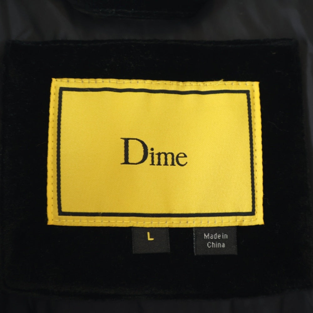 Dime(ダイム) VELVET QUILTED PUFFER ベルベット キルテッド パファー ジップアップ ダウンジャケット ブラック