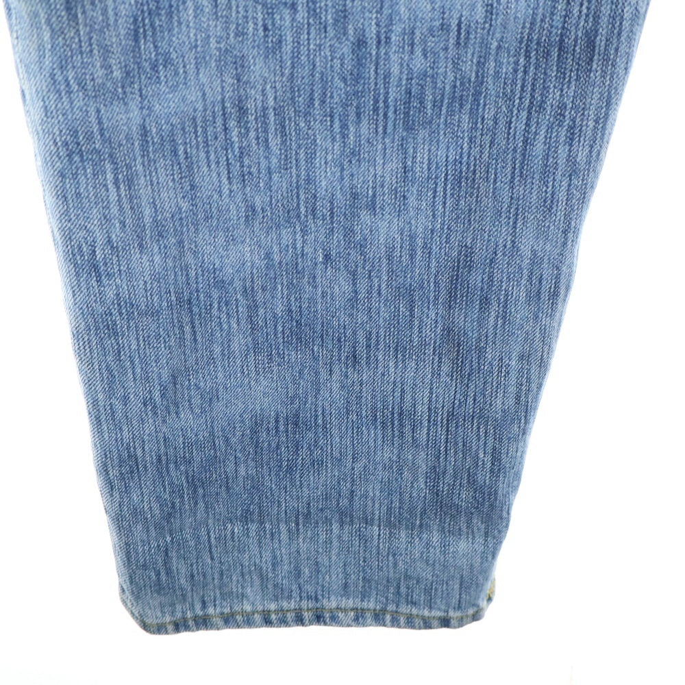 Maison Margiela(メゾンマルジェラ) 19SS 異素材切替 ウエストバンド ボタンフライ デニムパンツ インディゴ/オレンジ S30LA0133