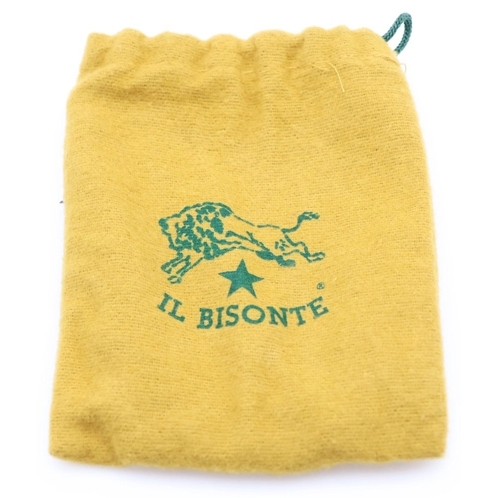 IL BISONTE(イル ビゾンテ) エンボスロゴ バイカラー レザー 6連キーケース ブラック/ベージュ