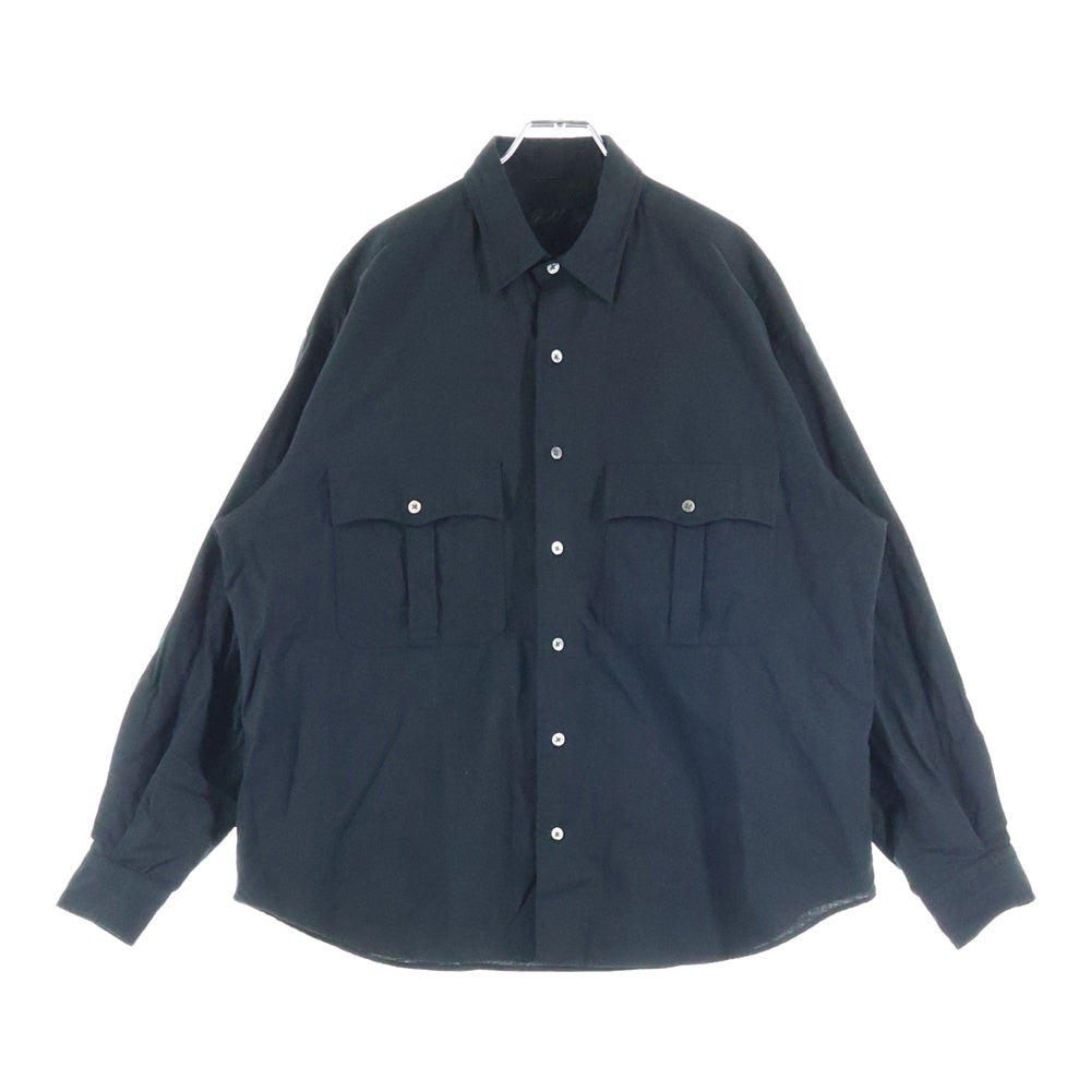 Porter Classic(ポータークラシック) ROLL UP SHIRT ロールアップ コットン 長袖シャツ ロングスリーブ ブラック