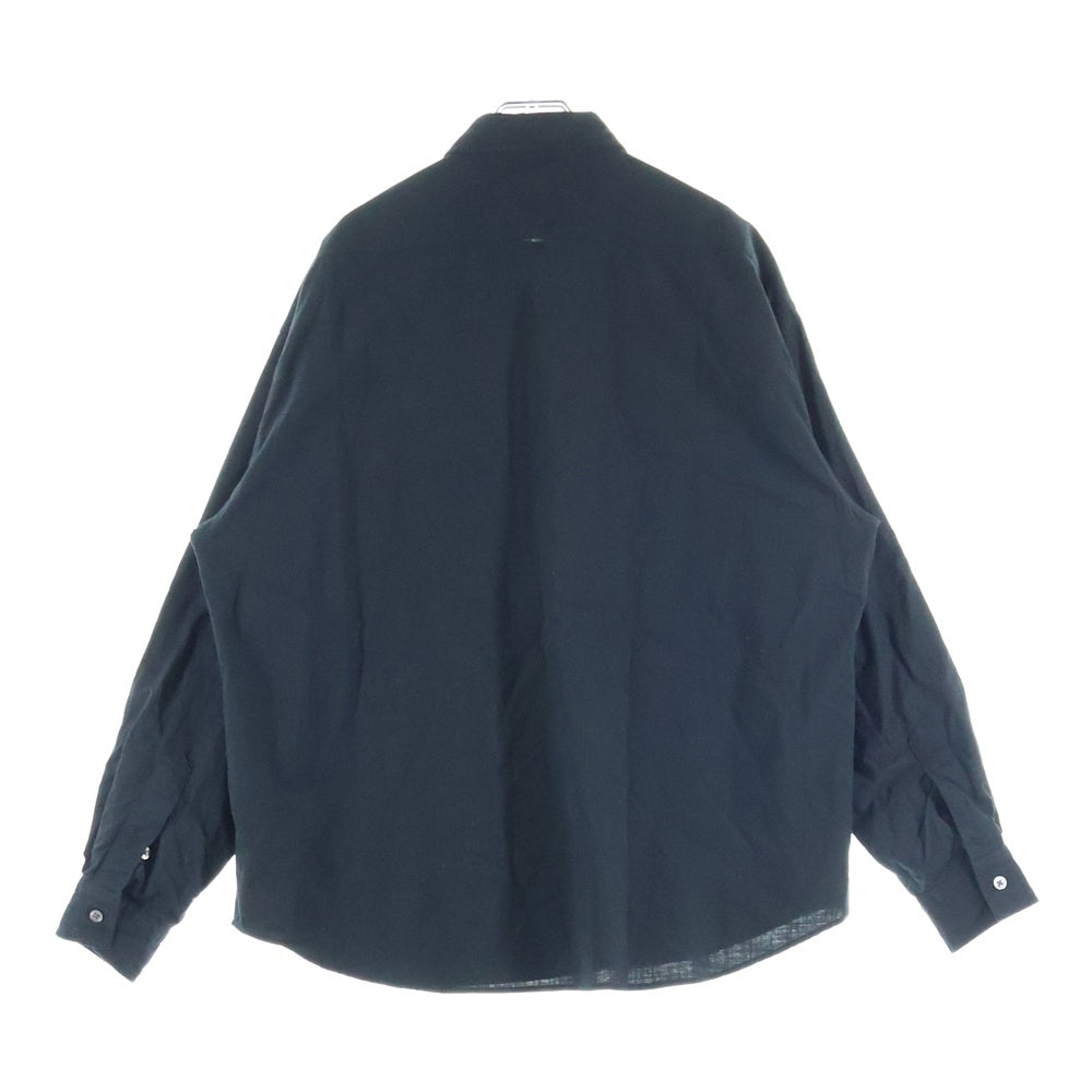 Porter Classic(ポータークラシック) ROLL UP SHIRT ロールアップ コットン 長袖シャツ ロングスリーブ ブラック