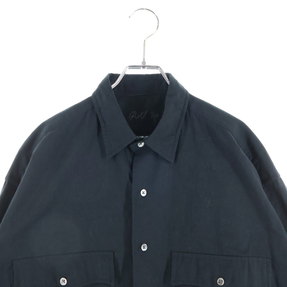 Porter Classic(ポータークラシック) ROLL UP SHIRT ロールアップ コットン 長袖シャツ ロングスリーブ ブラック
