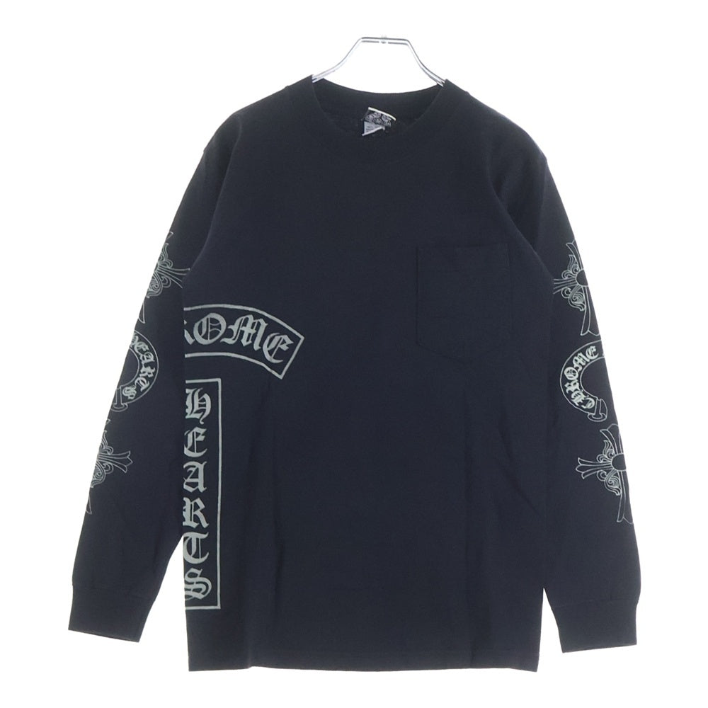 CHROME HEARTS(クロムハーツ) OLD SCROLL LOGO L/S TEE オールド スクロールロゴ アームホースシュープリント 蓄光 長袖Tシャツ ブラック