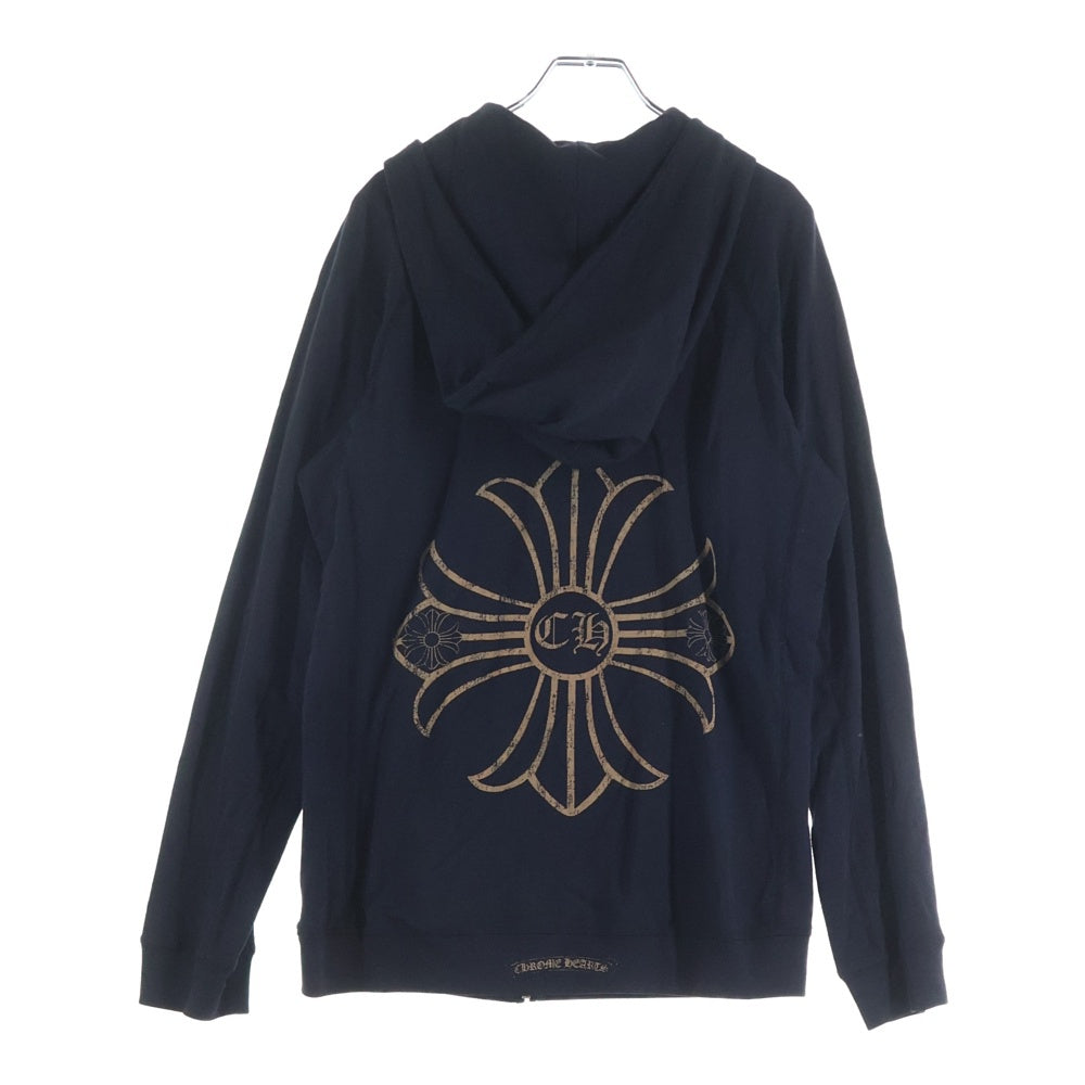 CHROME HEARTS(クロムハーツ) OLD CH Plus Gold Print Zip Up Hoodie CHプラス ゴールドプリントジップアップ フーディー ブラック/ゴールド