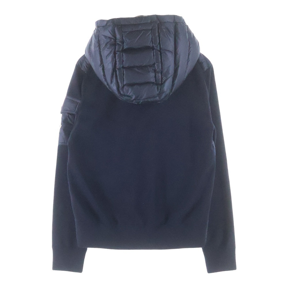 MONCLER(モンクレール) MAGLIA TRICOT CARDIGAN カーディガントリコ ダウン切替 ジップアップフーデット ニットジャケット ネイビー E10919420400