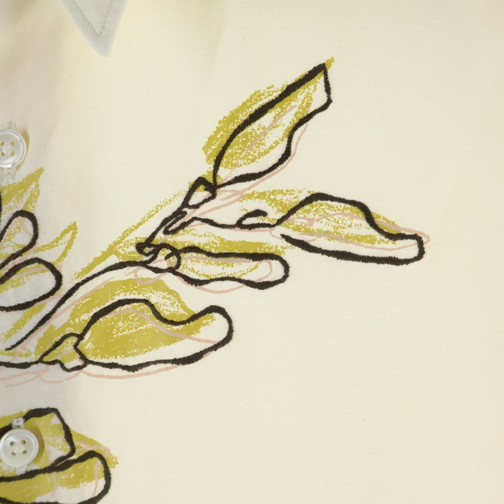 Paul Smith(ポールスミス) フラワーエンブロイダリー レーヨン混 長袖シャツ ロングスリーブ アイボリー PF-CR-85156