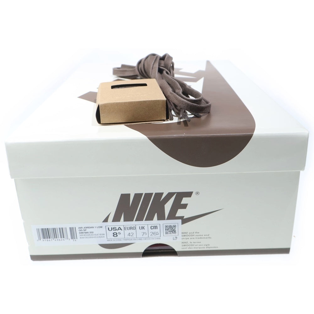 NIKE(ナイキ) ×TRAVIS SCOTT AIR JORDAN 1 LOW OG SP VELVET BROWN トラヴィススコット エアジョーダン 1 ベルベットブラウン ローカットスニーカー US8.5/26.5cm DM7866-202