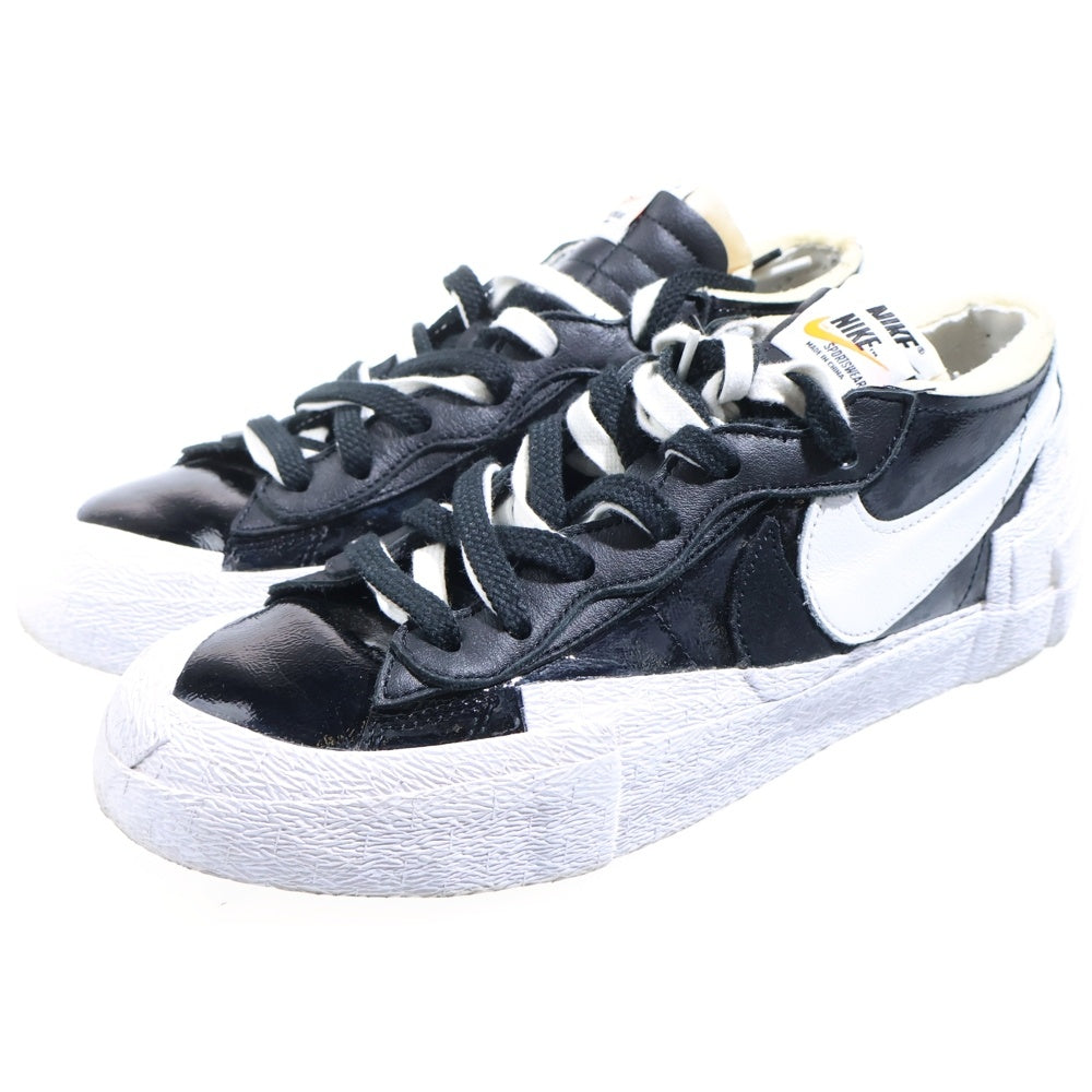 NIKE(ナイキ) ×sacai BLAZER LOW BLACK PATENT LEATHER DM6443-001 サカイ ブレーザー ブラック パテント レザー ローカットスニーカー ブラック/ホワイト US8.5//26.5cm