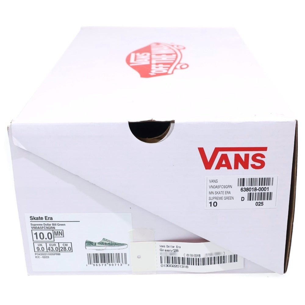 SUPREME(シュプリーム) 23SS ×Vans Dollar Era ヴァンズ ダラー総柄 ローカットスニーカー グリーン US8.5/26.5cm VN0A5FC9GRN