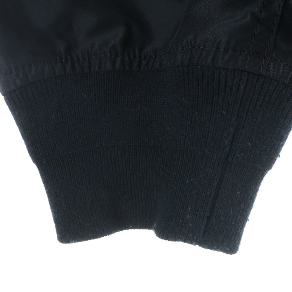 Sacai(サカイ) 25SS Sponge Sweat Pullover アーム異素材切替 クルーネック 長袖スウェット トレーナー ブラック 25-03625M