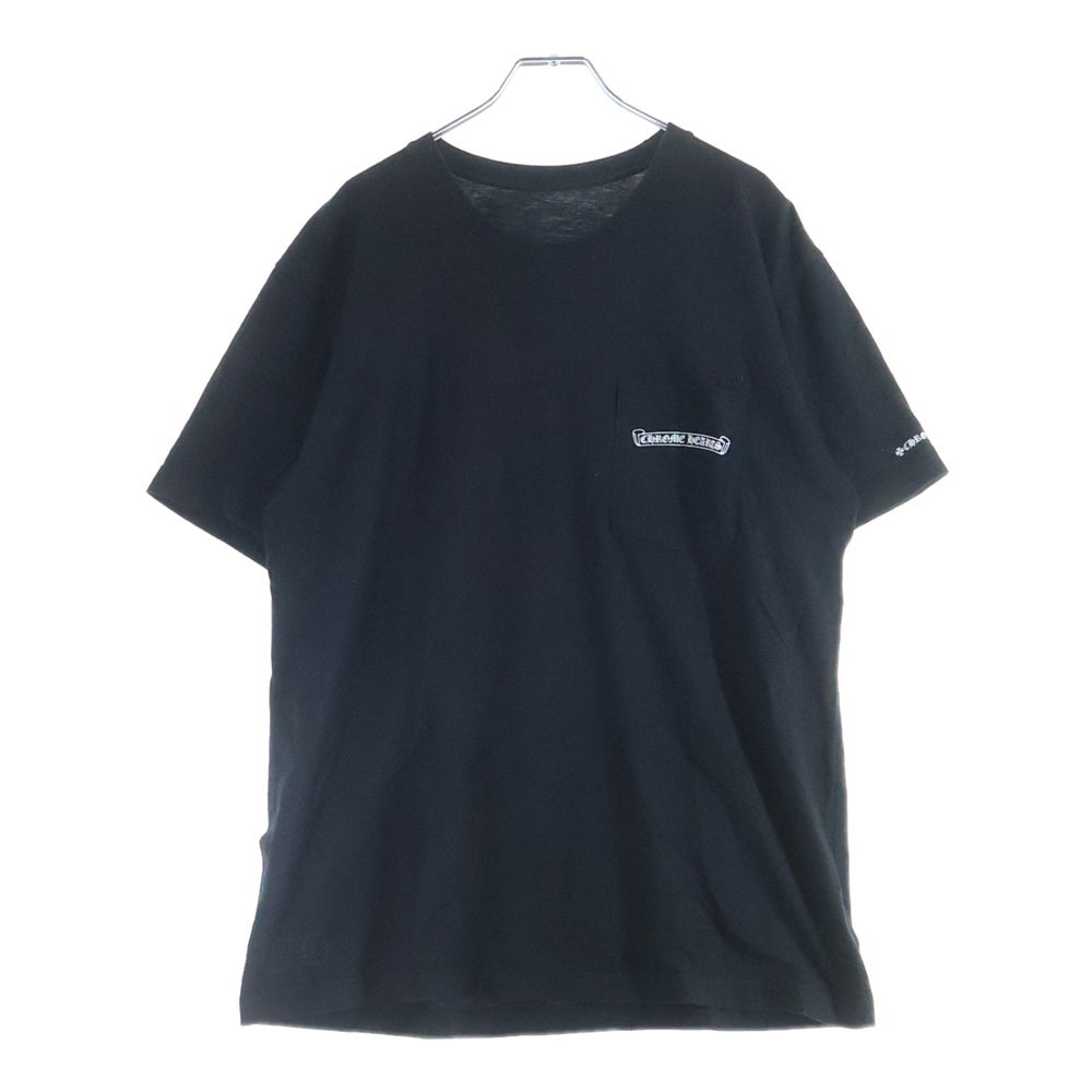 CHROME HEARTS(クロムハーツ) CH T-SHIRT スクロールラベルプリント クルーネック ポケット 半袖Tシャツ カットソー