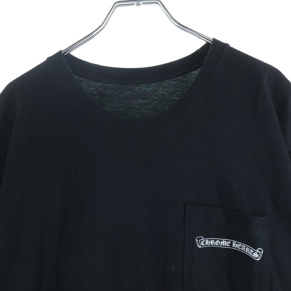 CHROME HEARTS(クロムハーツ) CH T-SHIRT スクロールラベルプリント クルーネック ポケット 半袖Tシャツ カットソー