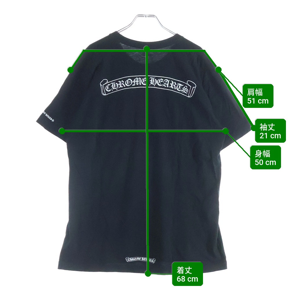 CHROME HEARTS(クロムハーツ) CH T-SHIRT スクロールラベルプリント クルーネック ポケット 半袖Tシャツ カットソー