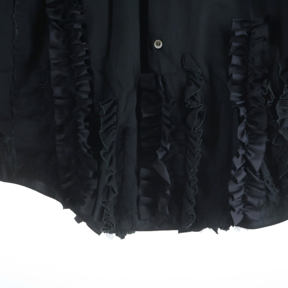 COMME des GARCONS(コムデギャルソン) AD2019 裾フリルデザイン 長袖シャツ ロングスリーブ ブラック GD-B018 レディース