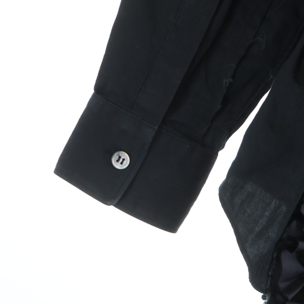 COMME des GARCONS(コムデギャルソン) AD2019 裾フリルデザイン 長袖シャツ ロングスリーブ ブラック GD-B018 レディース