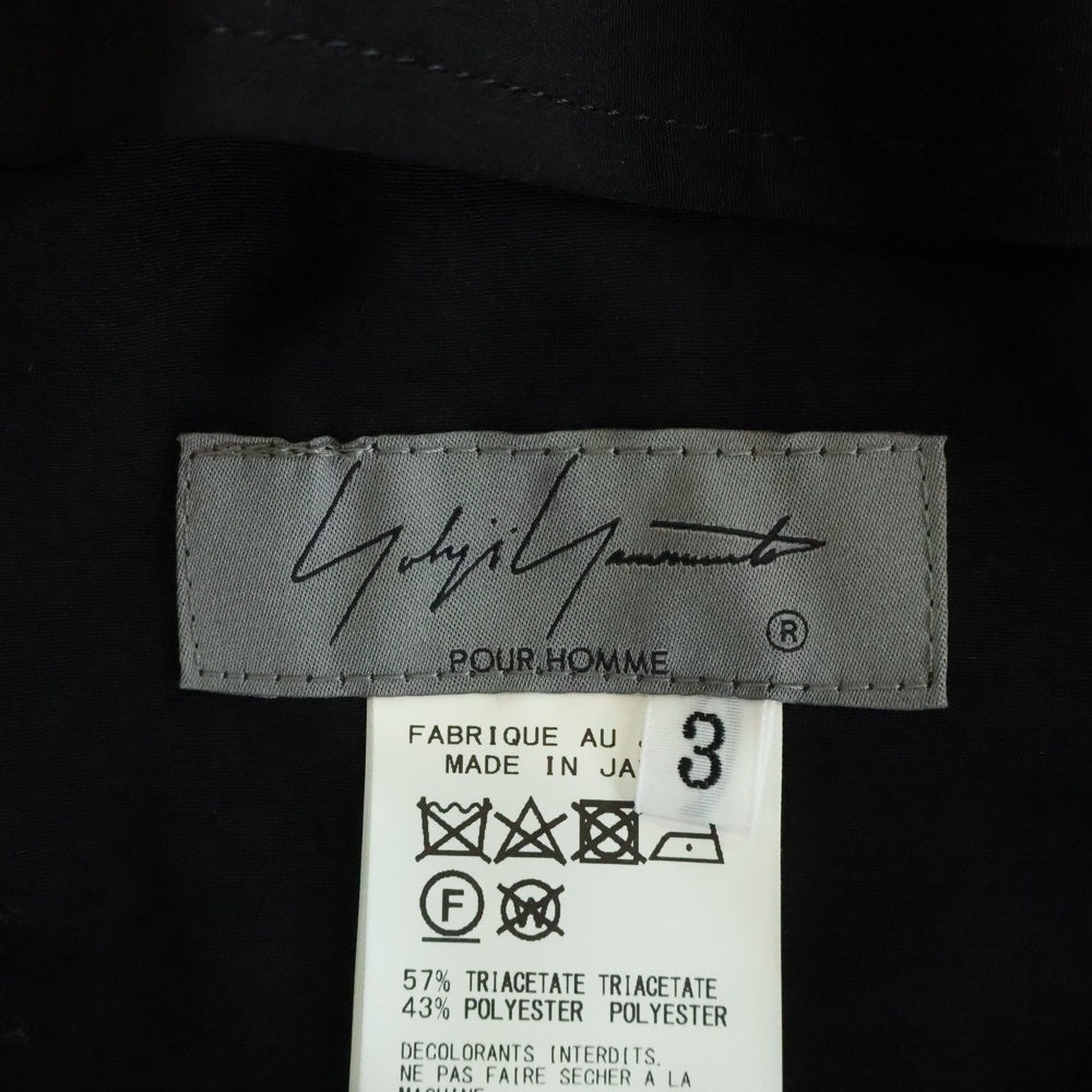 Yohji Yamamoto POUR HOMME(ヨウジヤマモト プールオム) TA TUXEDO U-STANDARD WRAP PANTS タキシード ラップパンツ ブラック HZ-P16-500