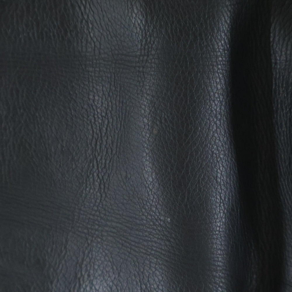 CHROME HEARTS(クロムハーツ) LTHR PANTS セメタリークロスパッチ クロスボールボタン フレアニー レザーパンツ ブラック