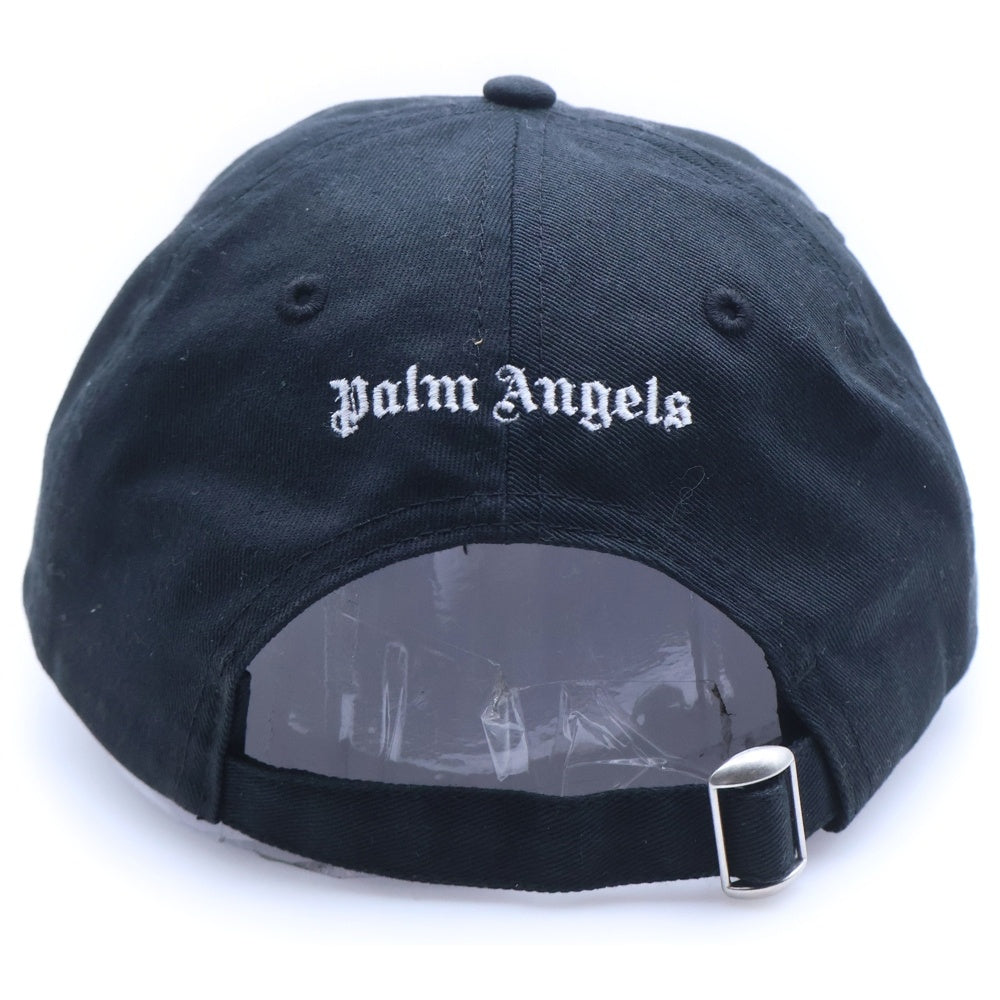 Palm Angels(パームエンジェルス) ファイヤーパターン コットン ベースボールキャップ ブラック/レッド PMLB009R20224017