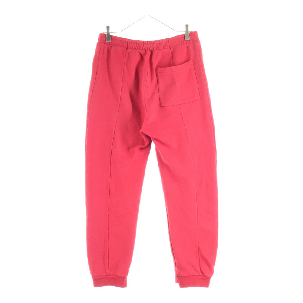VETEMENTS(ヴェトモン) 17AW カットアウト 再構築 ロゴ刺繍 スウェットパンツ レッド MAH18PA28