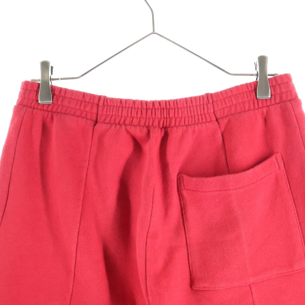 VETEMENTS(ヴェトモン) 17AW カットアウト 再構築 ロゴ刺繍 スウェットパンツ レッド MAH18PA28