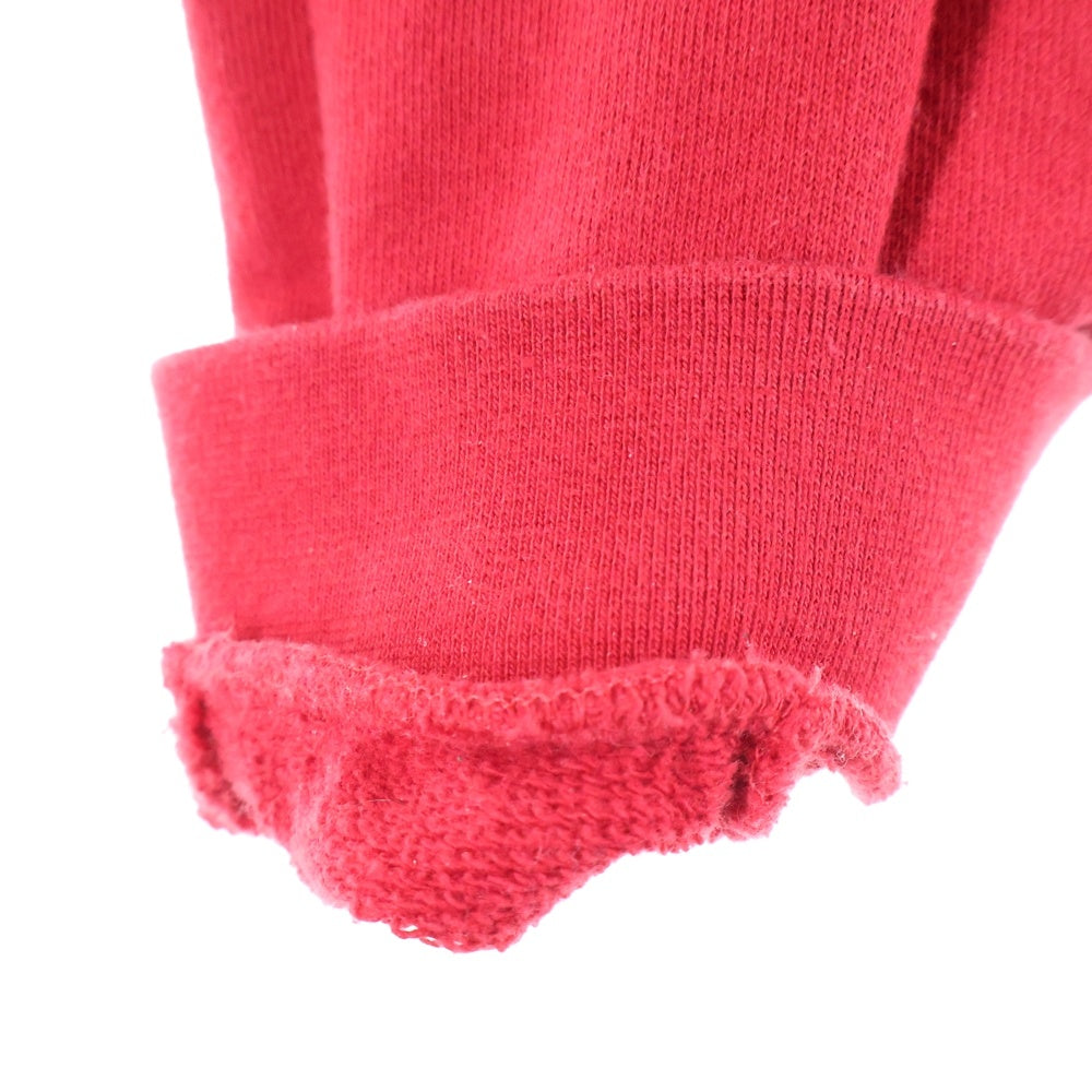 VETEMENTS(ヴェトモン) 17AW カットアウト 再構築 ロゴ刺繍 スウェットパンツ レッド MAH18PA28