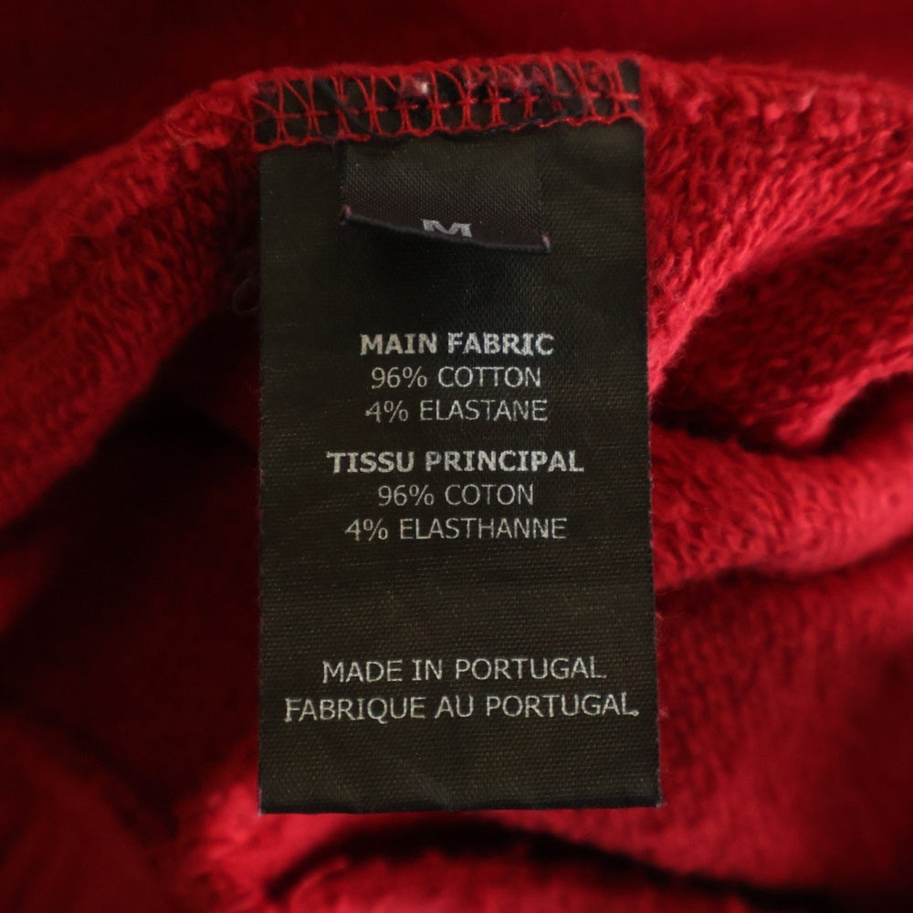 VETEMENTS(ヴェトモン) 17AW カットアウト 再構築 ロゴ刺繍 スウェットパンツ レッド MAH18PA28