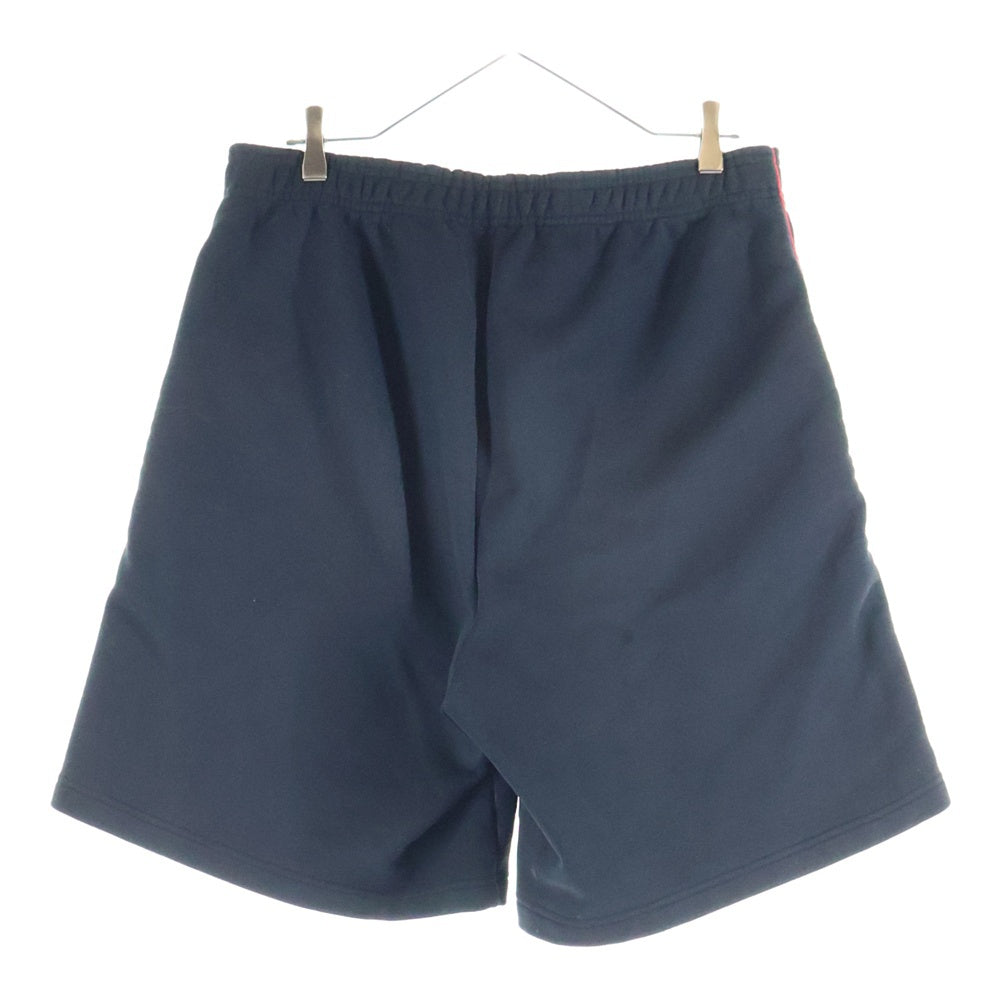 VETEMENTS(ヴェトモン) 20SS ロゴワッペン サイドライン スウェット ハーフパンツ ショーツ ブラック/レッド SS20PA324