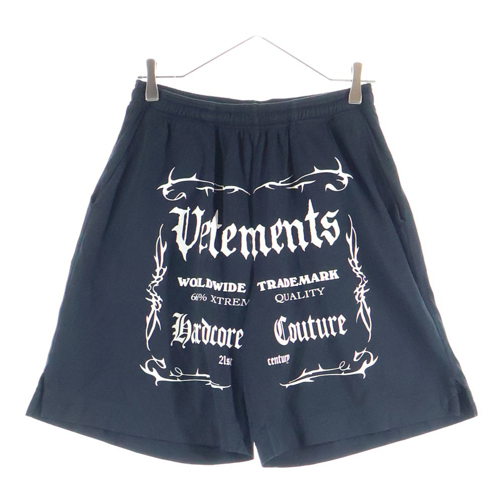 VETEMENTS(ヴェトモン) Black Label Sweat Shorts フロントロゴ ハーフパンツ ショーツ ブラック UA52TR400B