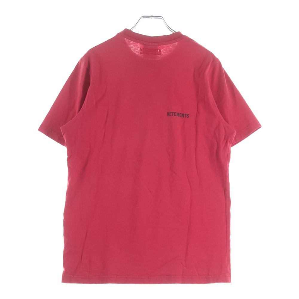 VETEMENTS(ヴェトモン) 20AW LOGO FRONT BACK T-SHIRT ロゴプリント クルーネック 半袖Tシャツ カットソー レッド UAH21TR501