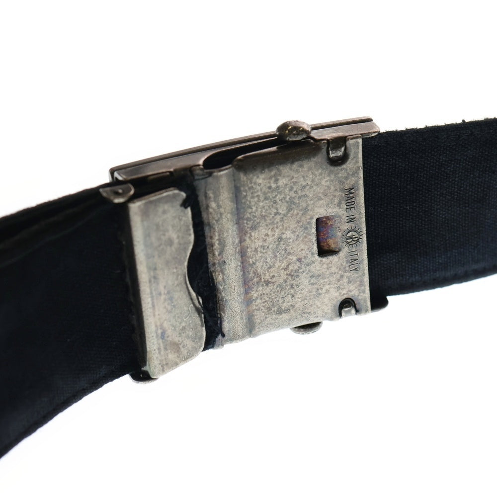 VETEMENTS(ヴェトモン) ANARCHY SOFT BELT アナーキー キャンバス ガチャベルト ブラック/シルバー UAH20AC644