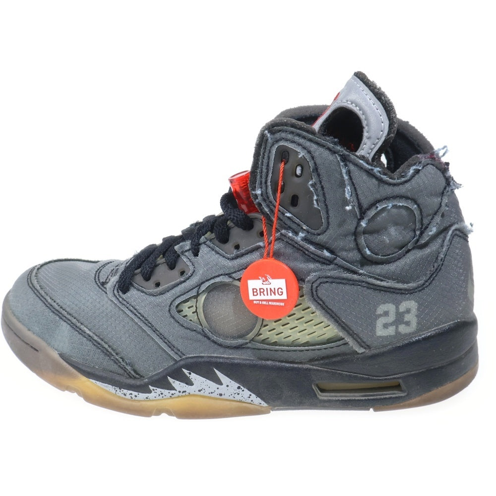 NIKE(ナイキ) ×OFF-WHITE AIR JORDAN 5 RETRO SP オフホワイト エアジョーダン5レトロ ハイカットスニーカー ブラック US8/26.0cm CT8480-001