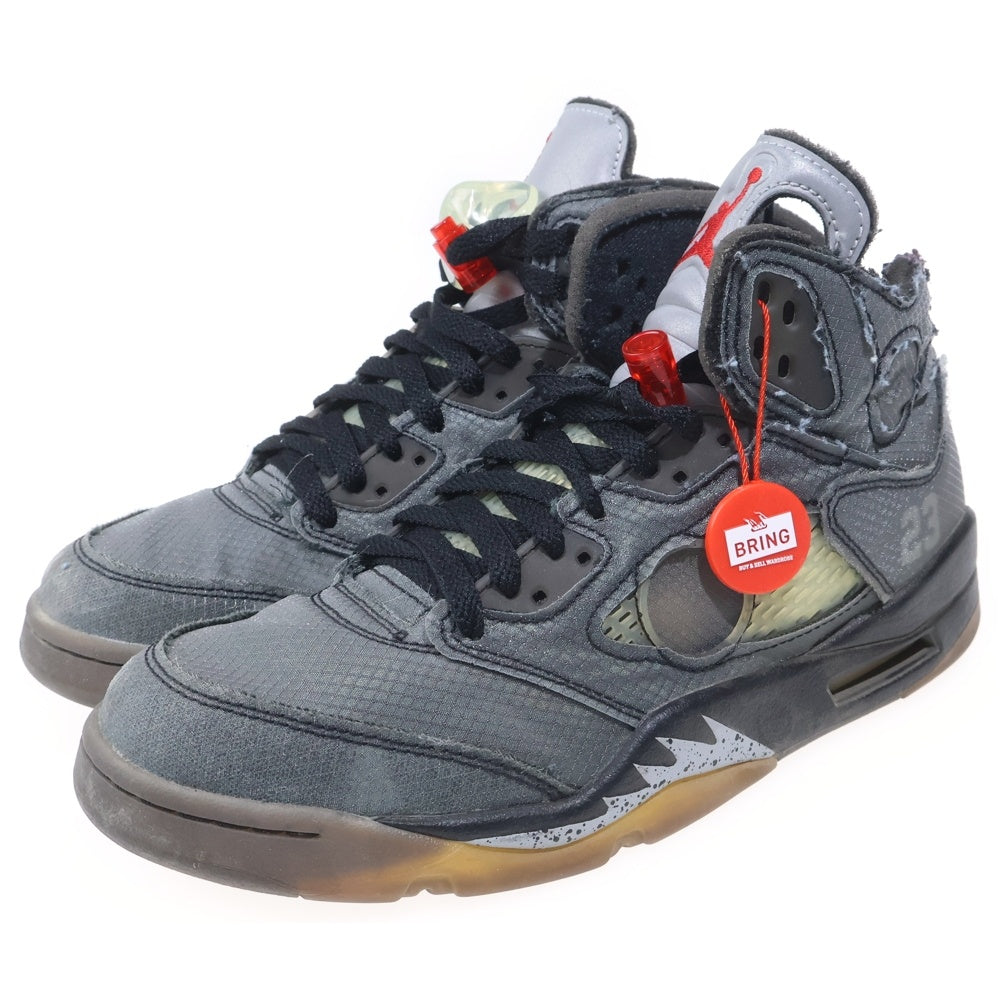 NIKE(ナイキ) ×OFF-WHITE AIR JORDAN 5 RETRO SP オフホワイト エアジョーダン5レトロ ハイカットスニーカー ブラック US8/26.0cm CT8480-001