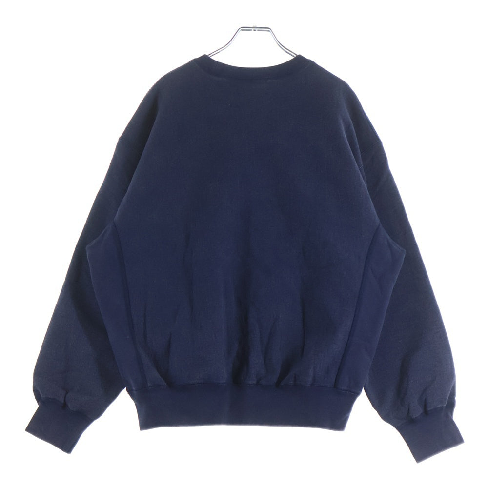 SUPREME(シュプリーム) 25SS Washed Box Logo Crewneck ボックスロゴ ウォッシュ加工 クルーネック 長袖スウェット トレーナー ネイビー