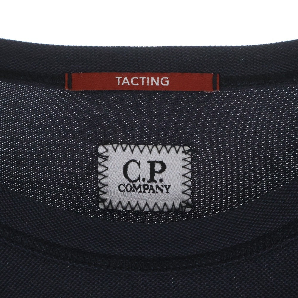 C.P. Company(シーピーカンパニー) フロントロゴ刺繍 半袖Tシャツ カットソー ブラック 08CMTS085A-000973G