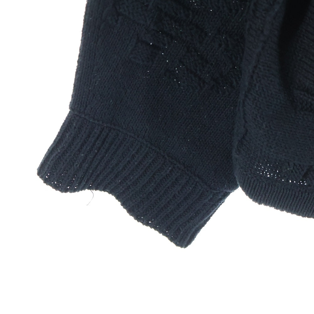 STONE ISLAND(ストーンアイランド) 袖ロゴワッペン付 ニット ジップアップパーカー ブラック 7019505A5