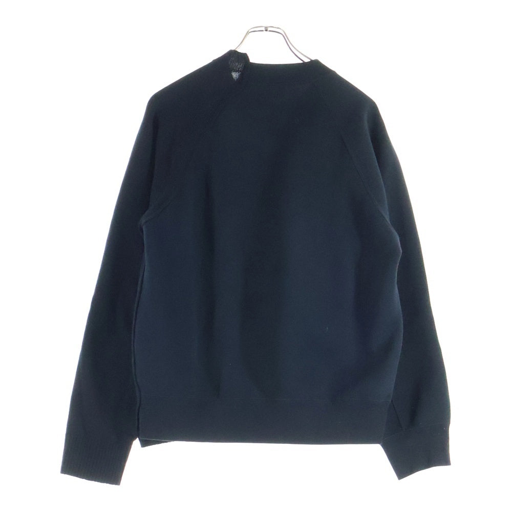 Sacai(サカイ) Wool Knit x Sponge Sweat Blouson ウールニット スポンジスウェット ブルゾン ジップ切替 スウェットシャツ ブラック SCM-250