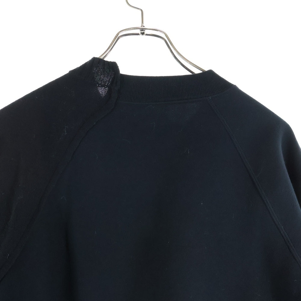 Sacai(サカイ) Wool Knit x Sponge Sweat Blouson ウールニット スポンジスウェット ブルゾン ジップ切替 スウェットシャツ ブラック SCM-250