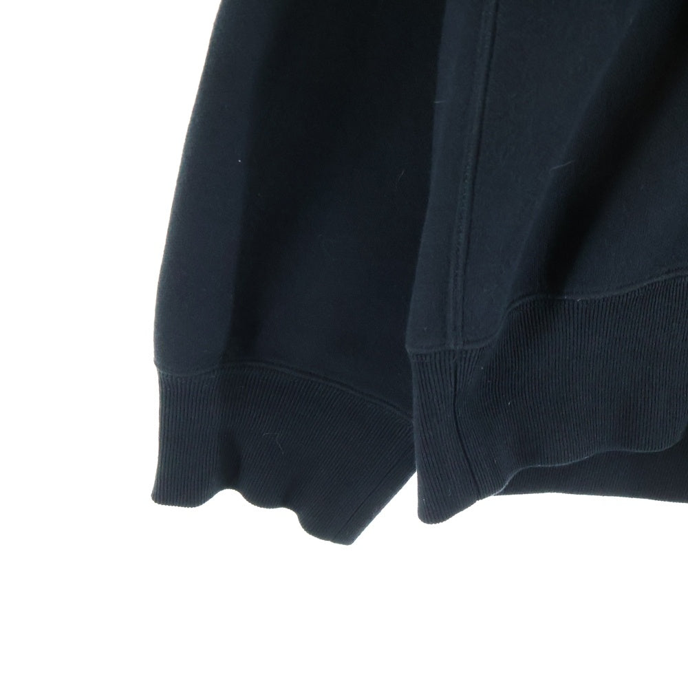 Sacai(サカイ) Wool Knit x Sponge Sweat Blouson ウールニット スポンジスウェット ブルゾン ジップ切替 スウェットシャツ ブラック SCM-250