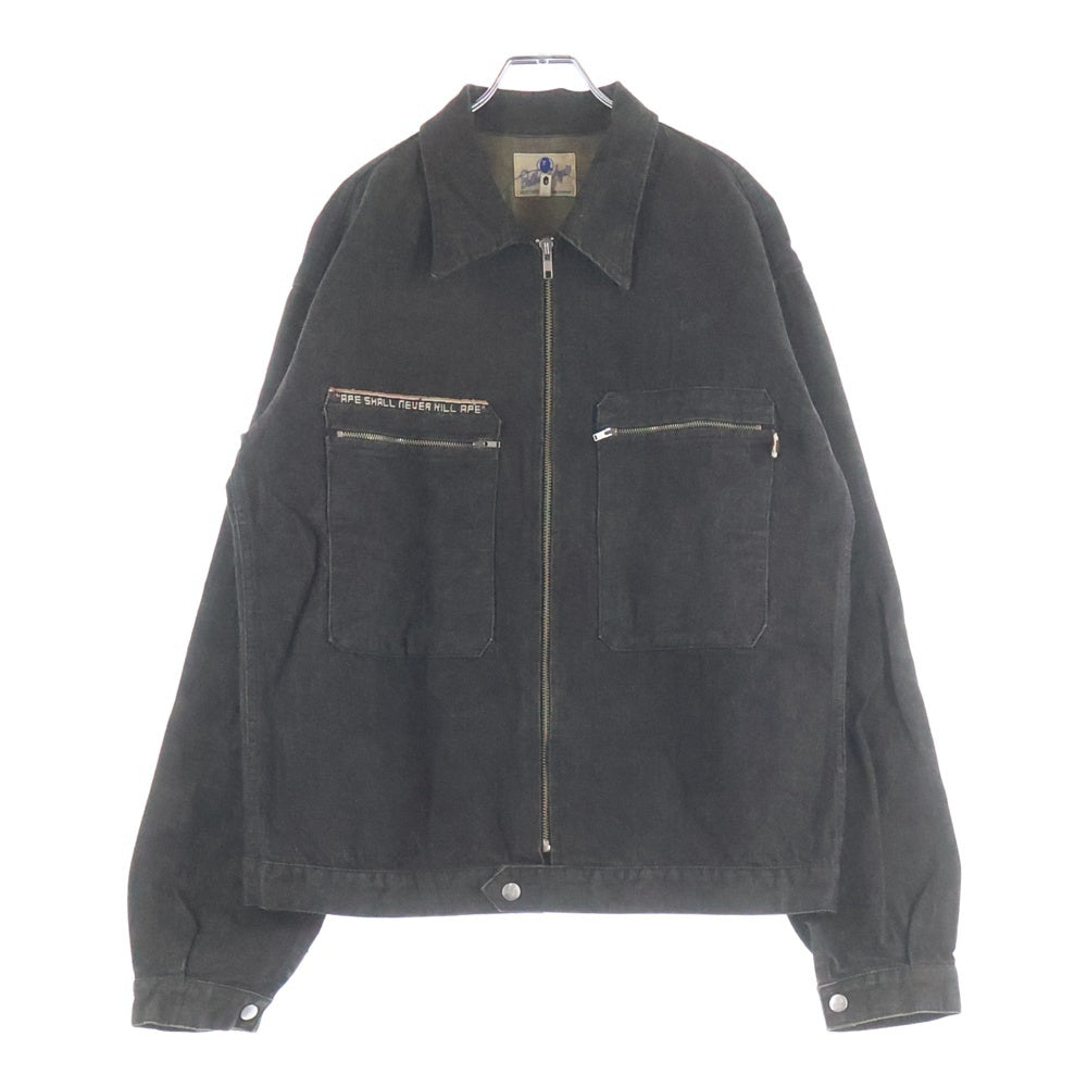 A BATHING APE(アベイシングエイプ) 90's Denim Jacket バック刺繍入り ジップアップデニムジャケット ブラック