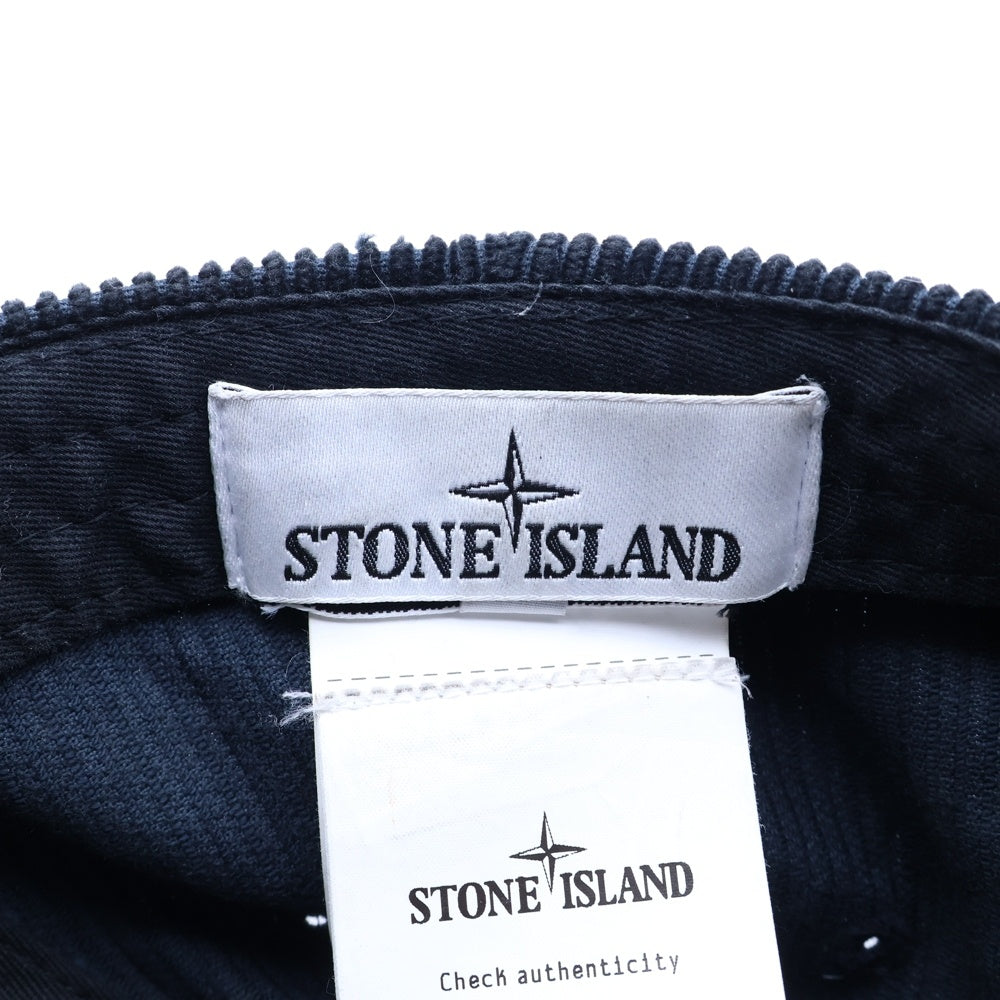 STONE ISLAND(ストーンアイランド) 24AW コーデュロイ ベースボールキャップ ブラック 811599662