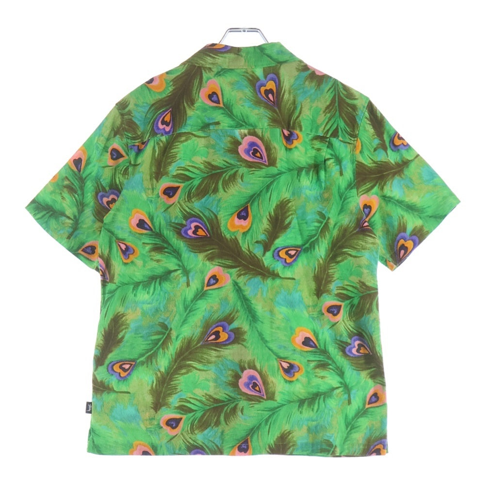 STUSSY(ステューシー) Short Sleeve Peacock Shirt 1110043 孔雀プリント 半袖シャツ グリーン
