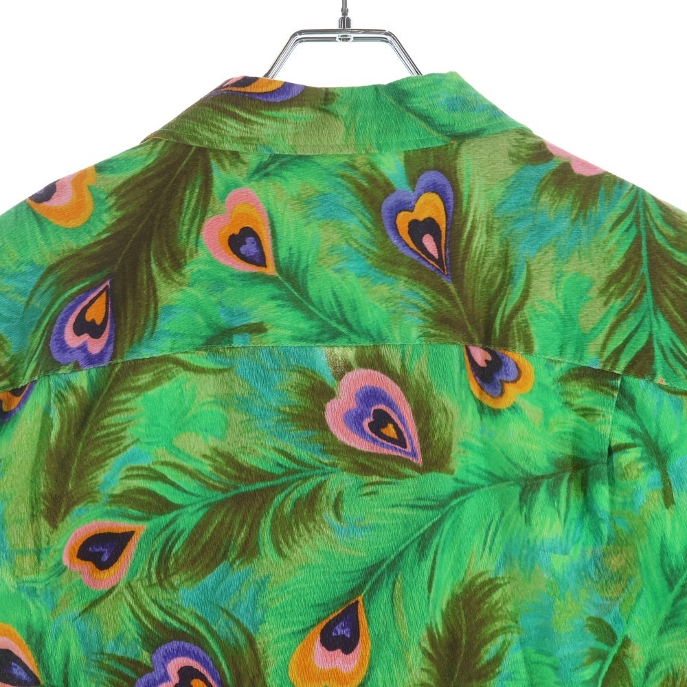 STUSSY(ステューシー) Short Sleeve Peacock Shirt 1110043 孔雀プリント 半袖シャツ グリーン