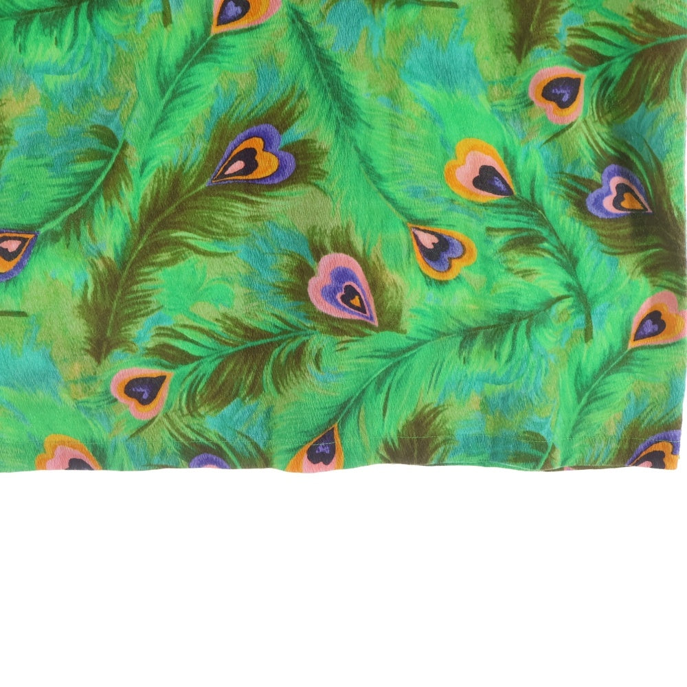 STUSSY(ステューシー) Short Sleeve Peacock Shirt 1110043 孔雀プリント 半袖シャツ グリーン